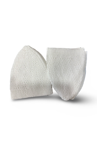 Muensu 12 قطعة من طاقية الصلاة البيضاء للأطفال، هدية للحج والعمرة، مستلزمات الحج، طاقية صلاة صيفية للحجاج