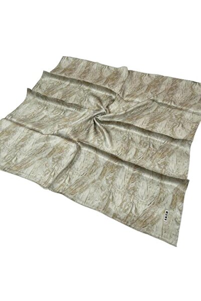 Aker وشاح حرير تويل ذهبي فاتح - 8924713 -932