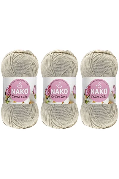NAKO Cotton Lüks El Örgü İpliği 100 Gr 3 ADET Renk No:97546 BEJ