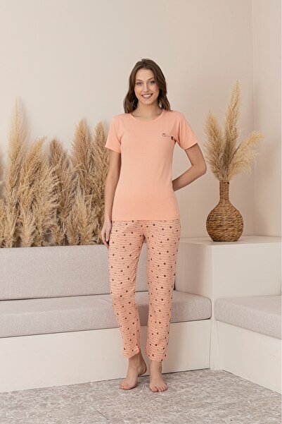 Sude HOMEWEAR Women's Short Sleeve Pajama Set
