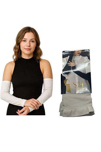 ALDAYER 3 Pairs of Arm Sleeves Aimed at Sandy Stretch Fabric Combed Cotton Embroider