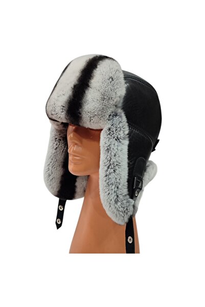 Zemheriden 👉 قبعة طيار قابلة للتعديل من الجلد الطبيعي والفراء ❤️ مصنوع يدويًا.