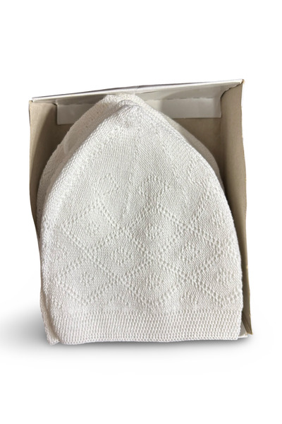 Muensu 12 قطعة من غطاء الرأس الأبيض للصلاة، هدية للحج والعمرة، مادة فاخرة للح...