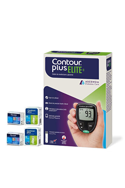 CONTOUR PLUS Elite Glucometer Set, 2 x Test Boxes and 2 x Microlet Needle Boxes