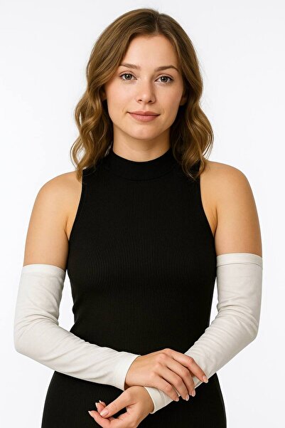 ALDAYER 2 Pairs of Arm Sleeves Aimed at Sandy Stretch Fabric Combed Cotton Embroider