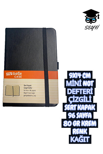 Mynote 9X14 CM MINI CARNET DE NOTIȚI CU CAPAC TARE CU LINII 96 FOI 80 GR Hârtie DE CULOARE CREMĂ