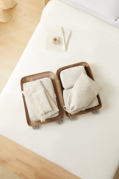 Ocean Home Textile منظم حقائب متعدد الأغراض مكون من 6 قطع من القطن بنمط الدام...