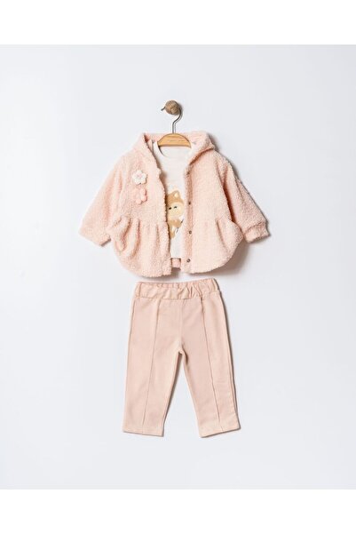 Mc. Elci Baby Welsoft Cardigan with Floral Accessories 3-Piece Baby Set