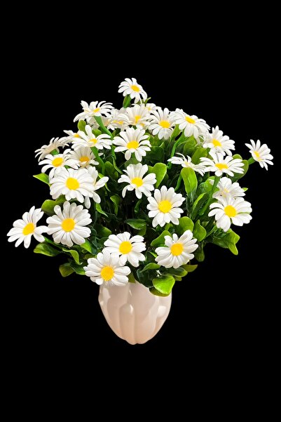 Perle Flowers 7 Dallı Renkli Yapay Papatya Buketi – Saksısız Beyaz Lila Mor T...