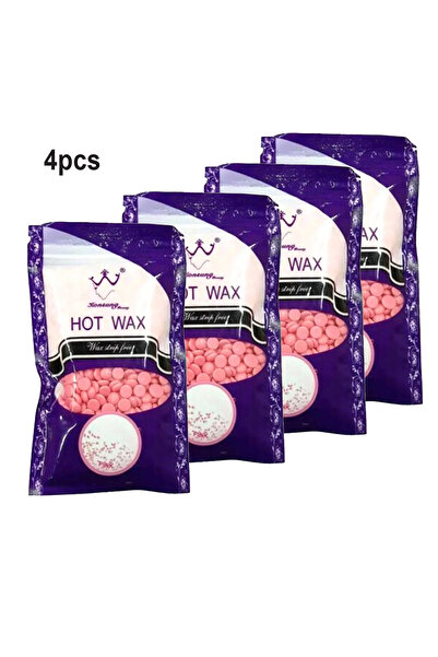 Konsung Beauty كونسونج بيوتي - حبيبات شمع لإزالة الشعر، 4 قطع، 100 غرام (وردي)