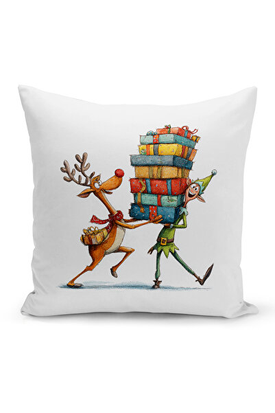 Bertille Home Новогодишна серия Двустранна калъфка за възглавница с цифров пе...