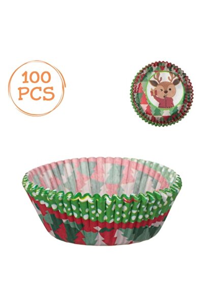 OEM Forme de hârtie pentru brioșe cu design de reni, cadouri și brazi 10,5 cm...