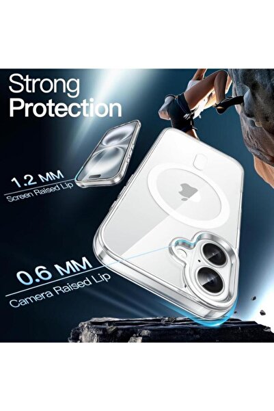 GREEN-Y Magnetic case for iPhone 16 Plus - Anti-scratch protective cover with MagSafe wireless charging support - Clear