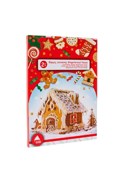 OEM Red silicone baking mold - Gingerbread house & Christmas figurines (2 pcs)