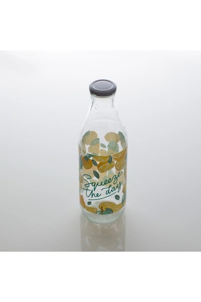 OEM Glass Water Bottle with Lemon Pattern 1L