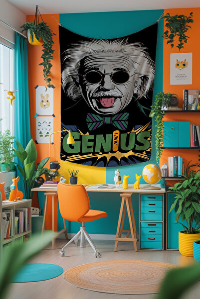 Etnik Dekor Genius Einstein Patterned Digital Print Wallpaper