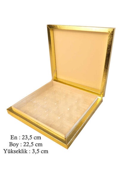 Neşeli Atölyem Baby Söz Engagement Chocolate Box 500 Gram Gold 16 Pieces with Separators