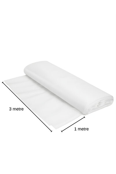 Organizasyon Pazarı Beyaz Kristal Tül Kumaş 1 Metre x 3 Metre Dekoratif Tül F...