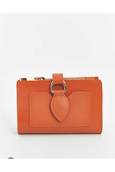 ÖZÜM TAKI Orange Wallet Card Holder Accessory with Coin and Cash Compartments