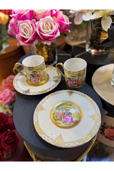 hediye Esterhomedecor 2 Person Porcelain Coffee Cup Set