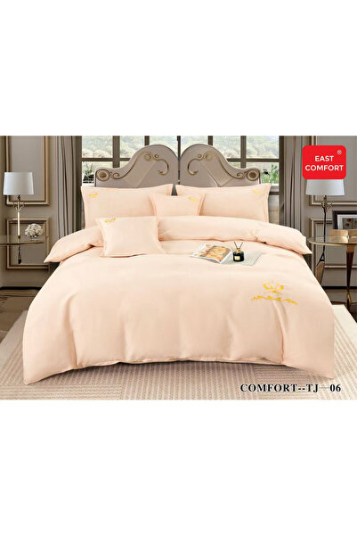 FIONNA.RO Lenjerie de pat din bumbac fin superior cu broderie regală - roz de...