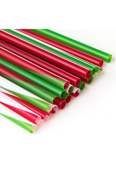 OEM Reusable Plastic Straws, Multicolor, Ø6x200mm, Set of 20