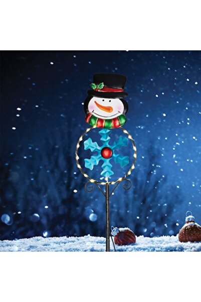 OEM Băț decorativ de Crăciun cu om de zăpadă LED și baterii 70 cm - alb cald