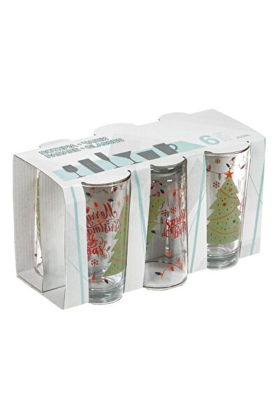 OEM Set 6 glasses, transparent glass 'christmas' 250ml