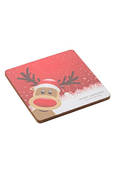 OEM Christmas MDF coaster with deer 11x11 cm
