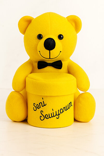 Bymiel Sarı “Seni Seviyorum” Peluş Ayıcık Hediye Kutusu
