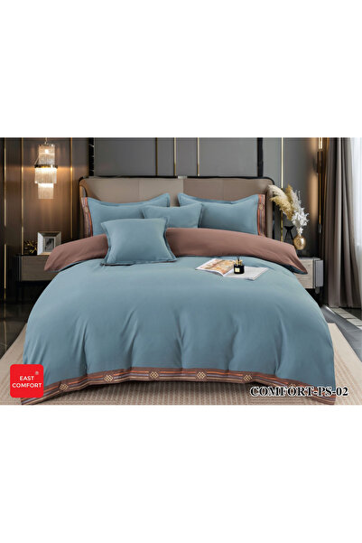 FIONNA.RO Lenjerie de pat din bumbac fin superior, 6 piese - Albastru