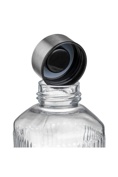 OEM Water bottle with striped pattern and metal cap 1 L