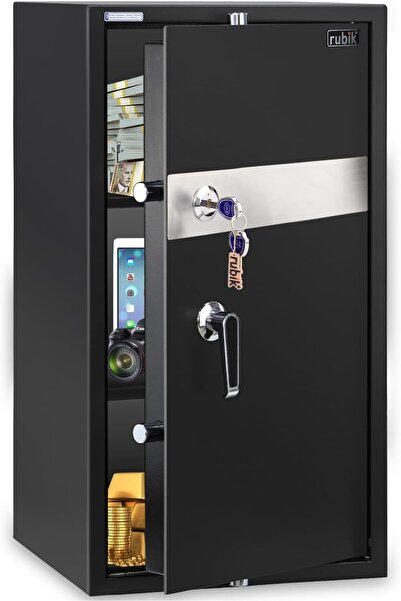 RUBIK Large Safe Box Key Operated for Home and Office 30.5kg (75x40x40 cm) RB75K Black