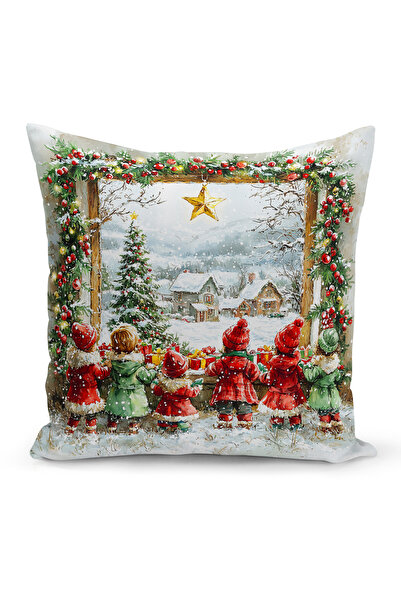 Bertille Home Новогодишна серия Двустранна калъфка за възглавница с цифров пе...