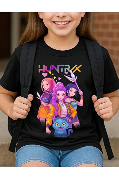 barsdepo Huntrix Baskılı Tişört, Oversize Unisex Tişört Çocuk / Yetişkin (Süp...