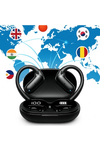 A ATAB Wireless Translator Earbuds, 144 Languages, AI Translation, 14.2mm Bass, ENC, IPX4