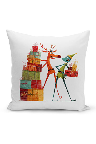 Bertille Home Новогодишна серия Двустранна калъфка за възглавница с цифров пе...