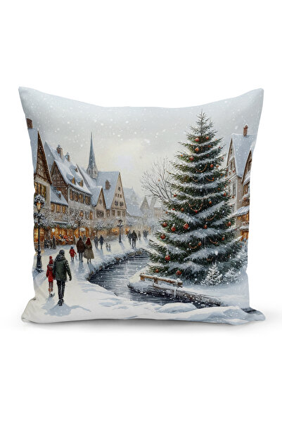 Bertille Home Новогодишна серия Двустранна калъфка за възглавница с цифров пе...