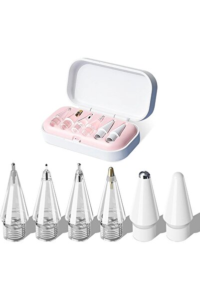 PSGT Apple Pencil 1.Nesil /2.Nesil/Pencil Pro/Usb-c İpad Pro/Mini/Air Model Uyumlu 6 lı Yedek Uç ve Çanta