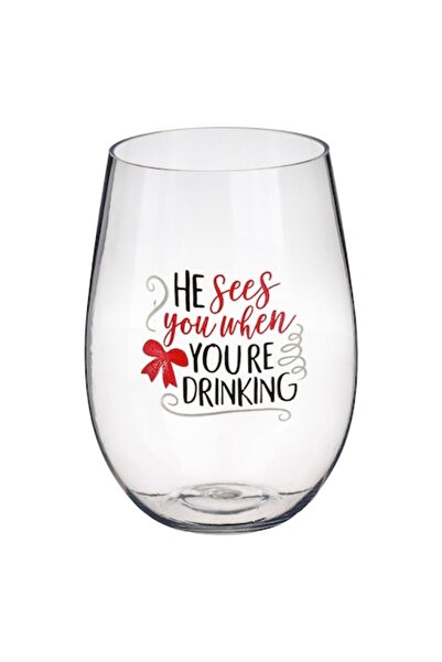 OEM Pahar transparent de Crăciun din plastic cu mesaj, 450 ml