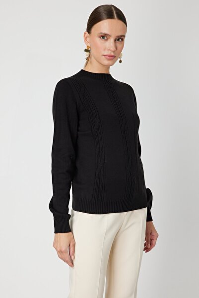 ON TRİKO Pulover tricotat cu guler în formă de O 69313