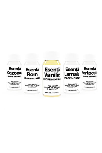 Spicehub Dessert Essences, Promo Package 3+2 Free - Vanilla, Rum, Cozonac, Orange, Lemon, 250ml
