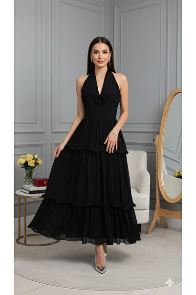 NARCISSUS FASHION White silk layered evening dress