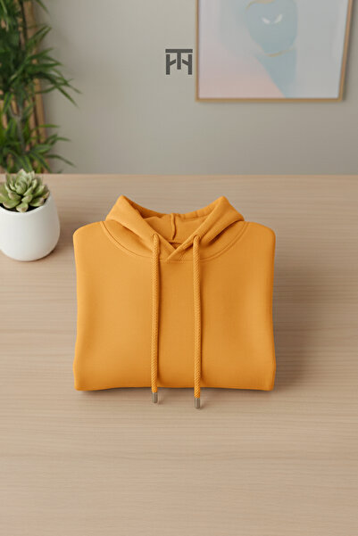 TeksNil Home 100% Cotton Unisex Unprinted Basic Hoodie Hooded Pockets Regular