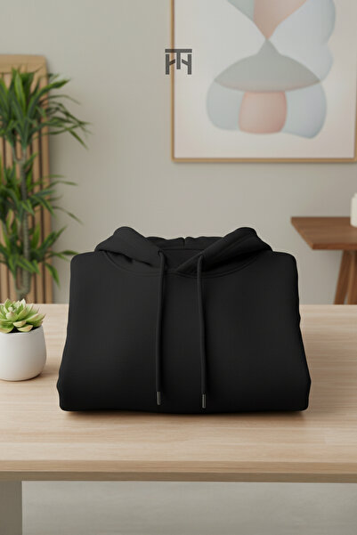 TeksNil Home 100% Cotton Unisex Unprinted Basic Hoodie Hooded Pockets Regular