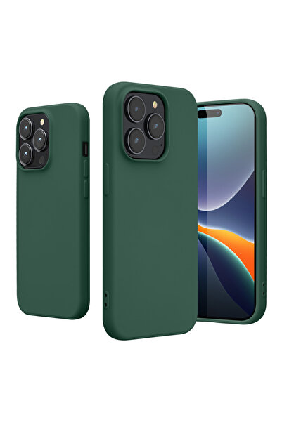 KWmobile Case for Apple iPhone 14 Pro, Silicone, Green, 59081.166