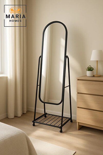 MARIA HOMES Full Length Standing Mirror with Metal Frame Floor Dressing Mirro...