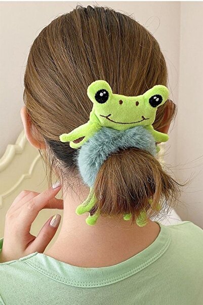 CARAVSTORE مشبك شعر على شكل ضفدع من القطيفة