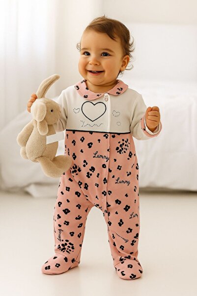 LUMMY BABY Baby Girl Romper Cotton Long Sleeve Heart Transitional Rompers 0-9...