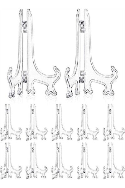 Generic Transparent Acrylic Display Easels, 12-pack, 3-inch Clear Photo/Art Stands